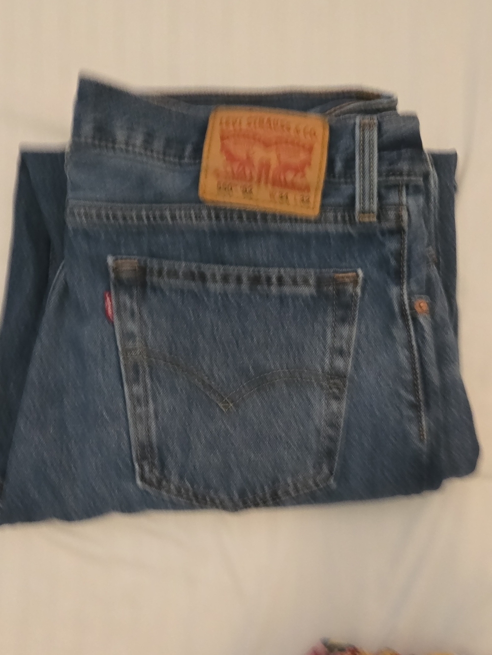 Levi's Men's Dark Blue Straight Jeans with Leather Patch